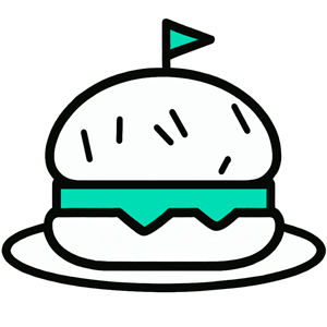 Icon einer Gabel mit Messer und Teller – symbolisiert Essen oder Verpflegung.