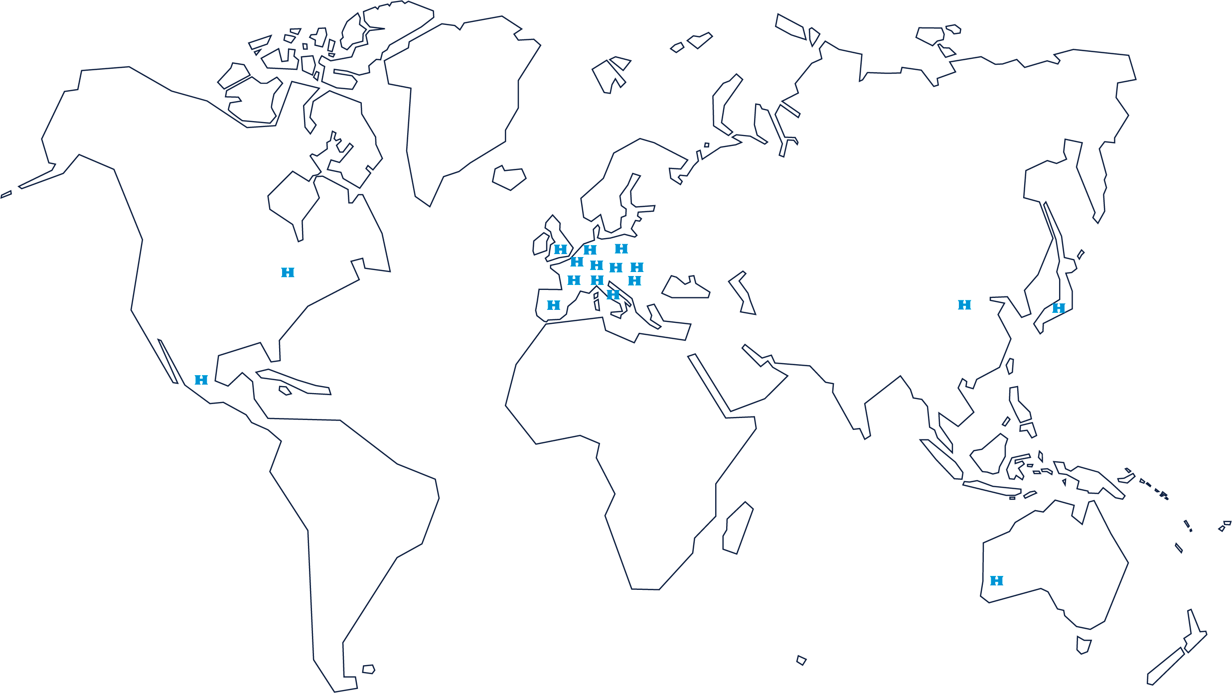 world map showing where Himmelwerk is represented globally